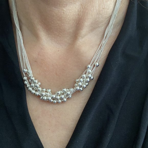 18" Sterling Silver Multi-strand & Bead Necklace and Bracelet - Picture 9 of 9